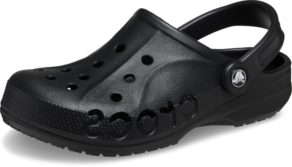 CROCS UNISEX-ADULT BAYA CLOGS, BLACK, 12 MEN/14 WOMEN